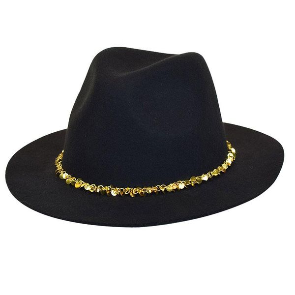 wide brim hats wool 100% fedora for woman gold sequins belt french style panama fashion hat jazz cap wholesale, Blue;gray
wide brim hats wool 100% fedora for woman gold sequins belt french style panama fashion hat jazz cap wholesale, Blue;gray