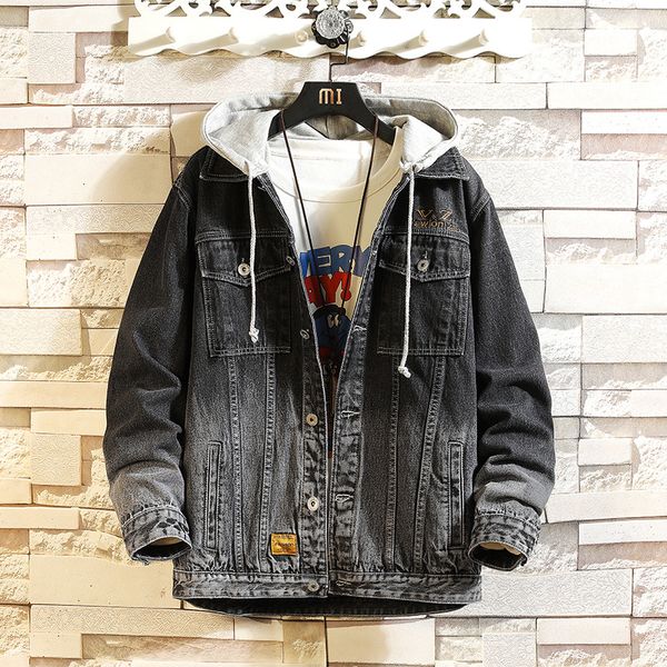 large embroidered hooded et large casual men's loose denim hip hop fashion coat, Black;brown
large embroidered hooded et large casual men's loose denim hip hop fashion coat, Black;brown