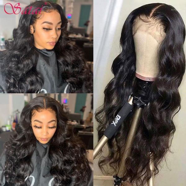 satai body wave 13x6 lace front wigs 180 density brazilian wig pre plucked remy human hair for black women1, Black;brown
satai body wave 13x6 lace front wigs 180 density brazilian wig pre plucked remy human hair for black women1, Black;brown