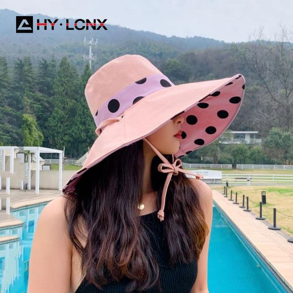 summer women fashion big brim polka dot printing sun bucket hat outdoor leisure uv protection beach travel fisherman wide hats, Blue;gray
summer women fashion big brim polka dot printing sun bucket hat outdoor leisure uv protection beach travel fisherman wide hats, Blue;gray