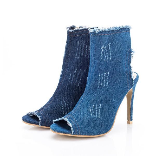 denim ankle boots women pumps 2021 fashion fish mouth high heel zipper side summer cool girls ladies shoes, Black
denim ankle boots women pumps 2021 fashion fish mouth high heel zipper side summer cool girls ladies shoes, Black