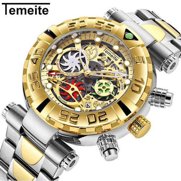 wristwatches selling 2021 temeite brand quartz stainless steel watches waterproof luxury gold chronograph creative for men, Slivery;brown
wristwatches selling 2021 temeite brand quartz stainless steel watches waterproof luxury gold chronograph creative for men, Slivery;brown
