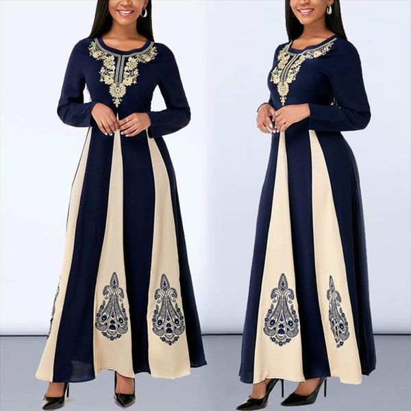 elegant muslim abaya long sleeve women dress islamic patchwork printed round neck party autumn ankle maxi, Black;gray
elegant muslim abaya long sleeve women dress islamic patchwork printed round neck party autumn ankle maxi, Black;gray