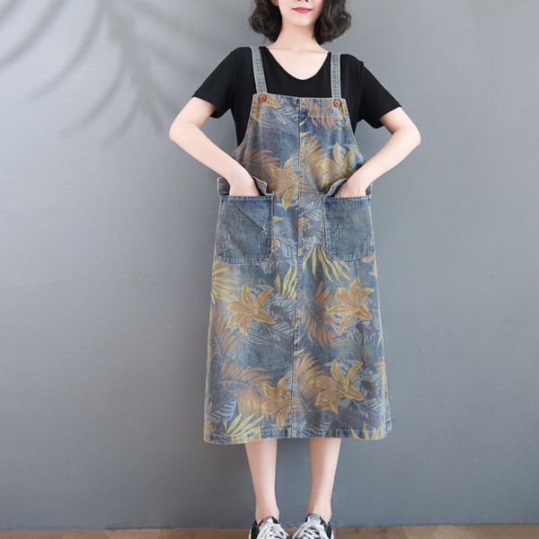casual dresses #2477 vintage summer prted denim female dress loosely woman straight dressed sleeveless spaghetti girdle midi front pockets j, Black;gray
casual dresses #2477 vintage summer prted denim female dress loosely woman straight dressed sleeveless spaghetti girdle midi front pockets j, Black;gray