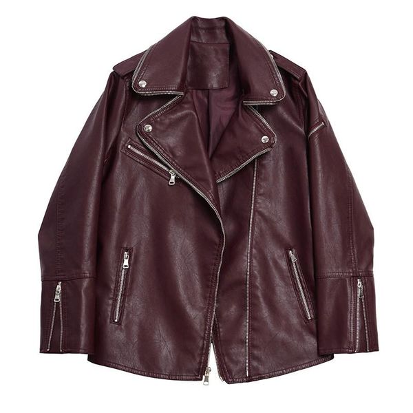 women's leather & faux women loose punk jacket spring autumn casual turn down collar coat female zipper black outwear
women's leather & faux women loose punk jacket spring autumn casual turn down collar coat female zipper black outwear