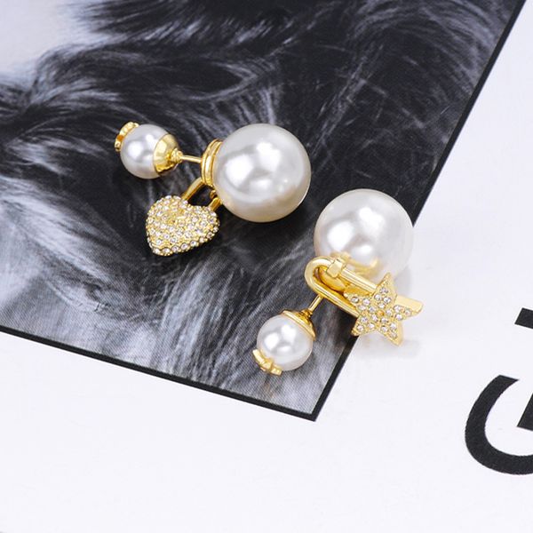 luxury designer women stud star heart with pearl designer earrings elegant high-end retro asymmetric stud hoop earrings fashion jewelry, Golden;silver
luxury designer women stud star heart with pearl designer earrings elegant high-end retro asymmetric stud hoop earrings fashion jewelry, Golden;silver