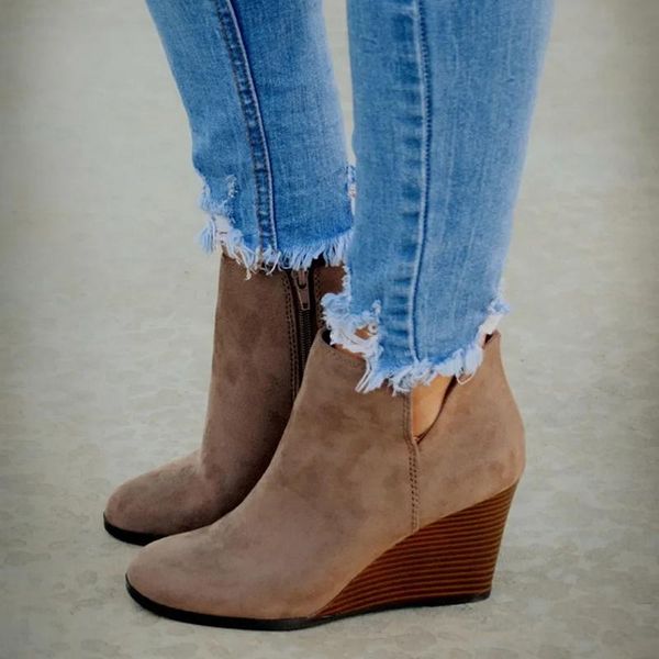 boots women ankle wedges platform autumn female high heel zipper shoes ladies fashion botines mujer, Black
boots women ankle wedges platform autumn female high heel zipper shoes ladies fashion botines mujer, Black
