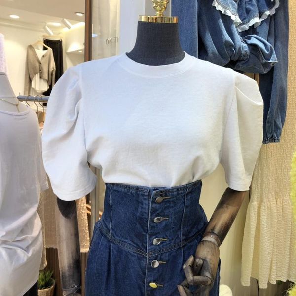 korean fashion puff sleeve t shirt for women 2021 o-neck solid all match tee summer soft short women's t-shirt, White
korean fashion puff sleeve t shirt for women 2021 o-neck solid all match tee summer soft short women's t-shirt, White