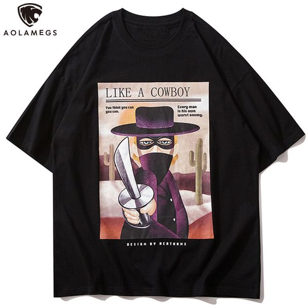 men's polos high street summer t-shirt harajuku cozy couple streetwear aolamegs funny man from cartoon cowboy illustration impression, White;black
men's polos high street summer t-shirt harajuku cozy couple streetwear aolamegs funny man from cartoon cowboy illustration impression, White;black