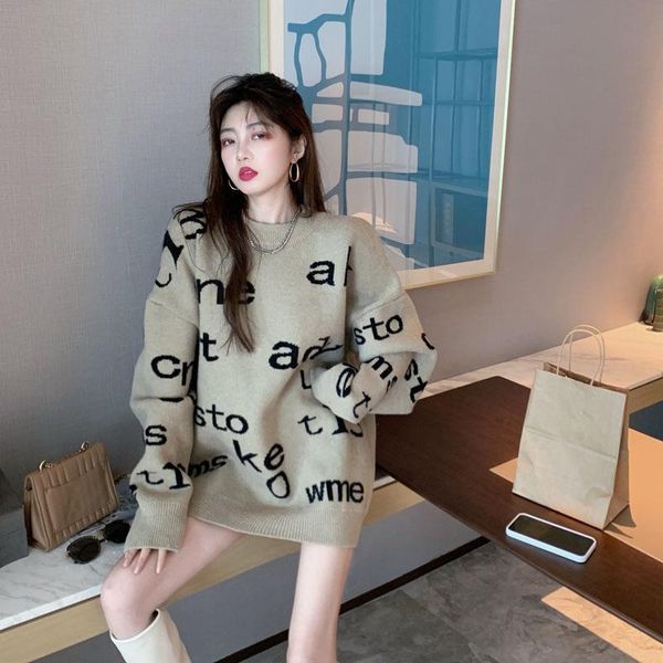 women's sweaters letters autumn knitted sweater women o-neck long sleeve vintage casual jumpers oversized pullovers elegant outwear m48, White;black
women's sweaters letters autumn knitted sweater women o-neck long sleeve vintage casual jumpers oversized pullovers elegant outwear m48, White;black