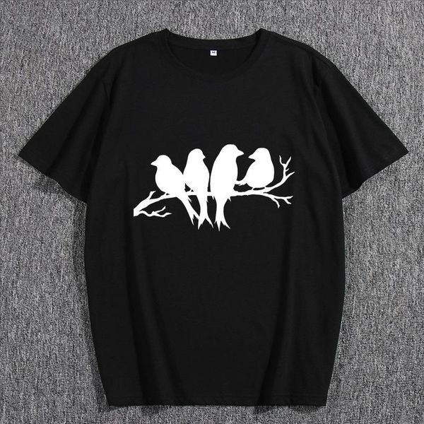 men's t-shirts summer t-shirt short sleeve cotton 100% casual birds shadow print male fashion graphic clothes men regular o-neck tee, White;black
men's t-shirts summer t-shirt short sleeve cotton 100% casual birds shadow print male fashion graphic clothes men regular o-neck tee, White;black