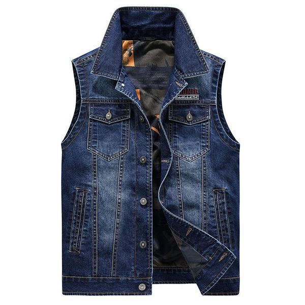 men's vests 2021 spring autumn denim vest men military casual jeans sleeveless jacket many pockets cotton waistcoat large size m-4xl, Black;white
men's vests 2021 spring autumn denim vest men military casual jeans sleeveless jacket many pockets cotton waistcoat large size m-4xl, Black;white
