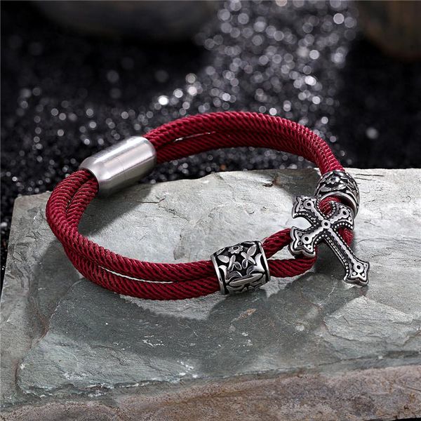 charm bracelets punk men outdoor camping rope for women corss stainless steel sport buckle, Golden;silver
charm bracelets punk men outdoor camping rope for women corss stainless steel sport buckle, Golden;silver
