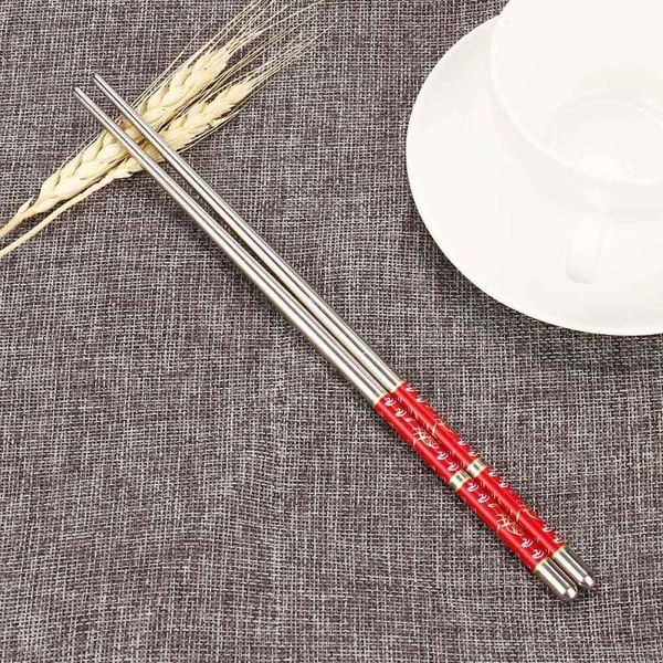 chopsticks 1 pair stainless steel length white flower patters sticks portable reusable 23 cm palillos chinos
chopsticks 1 pair stainless steel length white flower patters sticks portable reusable 23 cm palillos chinos