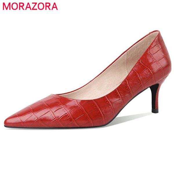 dress shoes morazora 2021 arrive single women pumps genuine leather pointed toe spring summer party woman, Black
dress shoes morazora 2021 arrive single women pumps genuine leather pointed toe spring summer party woman, Black