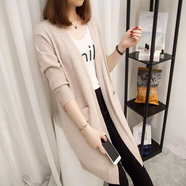 women's knits & tees medium length knitted cardigan coat for women fashion in autumn and winter, White
women's knits & tees medium length knitted cardigan coat for women fashion in autumn and winter, White