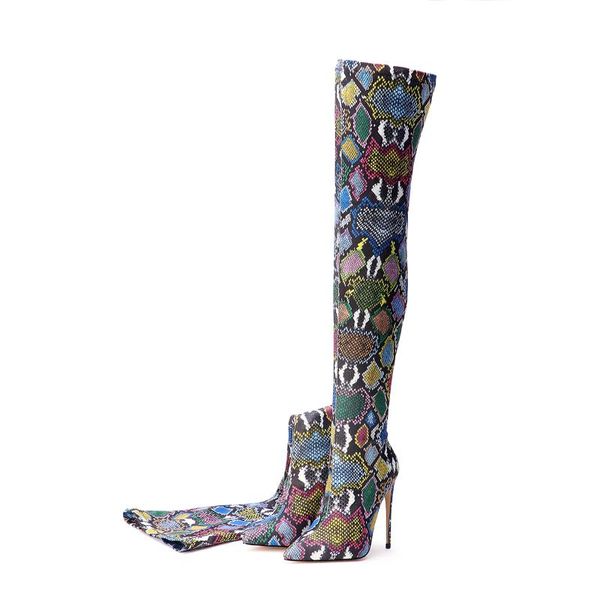 boots women retro thigh high snake pattern stiletto heel over the knee boot, Black
boots women retro thigh high snake pattern stiletto heel over the knee boot, Black