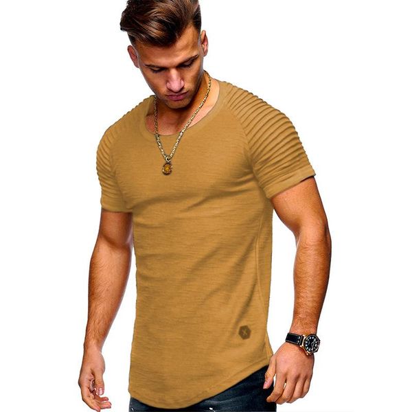 european and american men's round neck slim solid color sports short-sleeved t-shirt pleated raglan sleeve bottoming shirt t-shirts, White;black
european and american men's round neck slim solid color sports short-sleeved t-shirt pleated raglan sleeve bottoming shirt t-shirts, White;black