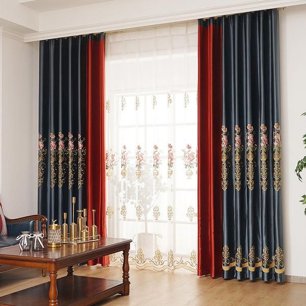 embroidery curtain finished custom light luxury silk living room american home & drapes
embroidery curtain finished custom light luxury silk living room american home & drapes