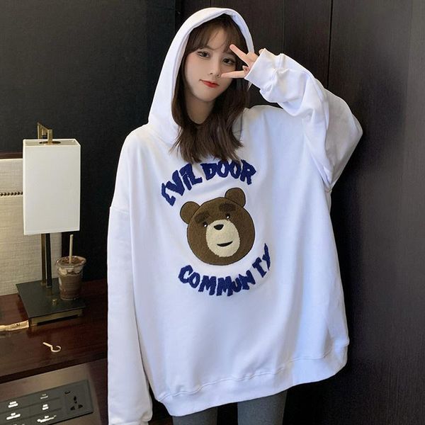 women's hoodies & sweatshirts vintage bear hoodie spring and autumn thin loose bf idle style design sense niche hooded jacket ins fashi, Black
women's hoodies & sweatshirts vintage bear hoodie spring and autumn thin loose bf idle style design sense niche hooded jacket ins fashi, Black