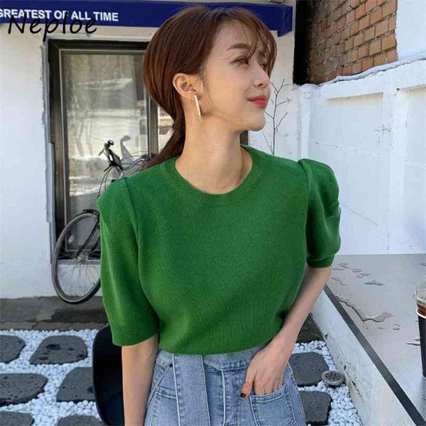 neploe arrivals solid summer knitted t-shirt ladies o-neck puff sleeve female fashion chic sweet women tees 1f202 210720, White
neploe arrivals solid summer knitted t-shirt ladies o-neck puff sleeve female fashion chic sweet women tees 1f202 210720, White