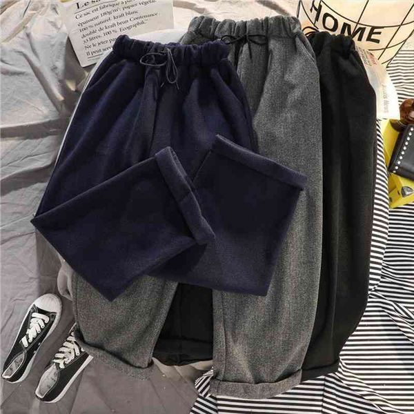 winter warm wide leg pants women korean style oversized woolen jokers black oversized high waist trousers for female, Black;white
winter warm wide leg pants women korean style oversized woolen jokers black oversized high waist trousers for female, Black;white