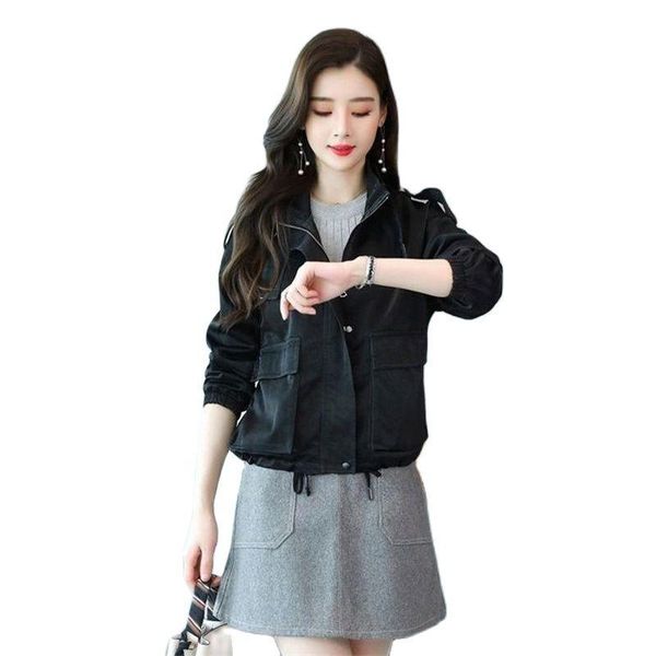 women's jackets women loose jacket 2021spring autumn female korean style short casual fashion suit collar trend mother small a623, Black;brown
women's jackets women loose jacket 2021spring autumn female korean style short casual fashion suit collar trend mother small a623, Black;brown