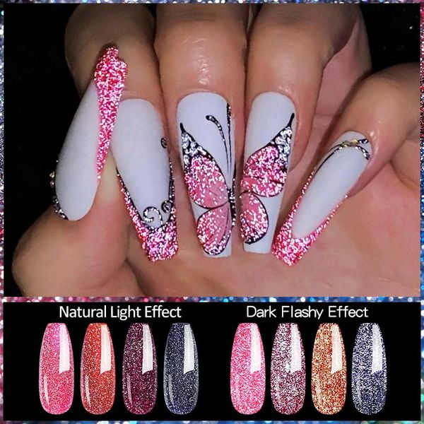 reflective glitter gel nail polish shiny semi permanent uv color varnish for art design need base coat, Red;pink
reflective glitter gel nail polish shiny semi permanent uv color varnish for art design need base coat, Red;pink