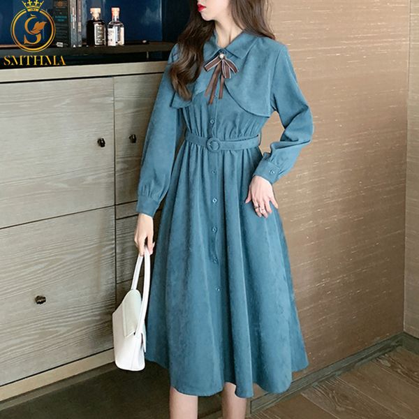 spring turndown collar lace-up corduroy long sleeves dress women elegant solid colour female a-line ladies midi vestidos 210520, Black;gray
spring turndown collar lace-up corduroy long sleeves dress women elegant solid colour female a-line ladies midi vestidos 210520, Black;gray
