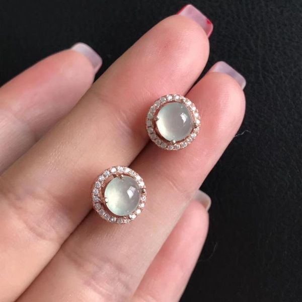 stud natural seed chalcedony round beads egg face diamond earrings retro light luxury charm women's brand silver jewelry, Golden;silver 
stud natural seed chalcedony round beads egg face diamond earrings retro light luxury charm women's brand silver jewelry, Golden;silver