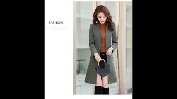 women's wool & blends design slim long women coats breasted trench coat fashion winter cl r5p1, Black
women's wool & blends design slim long women coats breasted trench coat fashion winter cl r5p1, Black