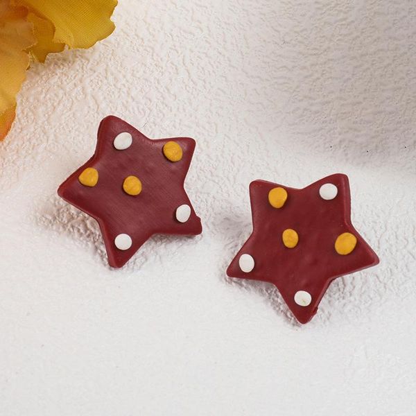 stud colorful polymer clay star christmas earrings for women cute stereo mini dot embellished daily jewelry girl gift, Golden;silver
stud colorful polymer clay star christmas earrings for women cute stereo mini dot embellished daily jewelry girl gift, Golden;silver