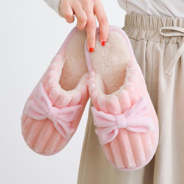 women indoor bowknot slippers warm plush lovers home slipper anti slip autumn winter shoes woman house floor soft slient slides, Black
women indoor bowknot slippers warm plush lovers home slipper anti slip autumn winter shoes woman house floor soft slient slides, Black