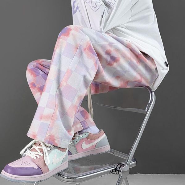 men's pants streetwear casual grid printing cotton sweatpants spring autumn trousers women's, Black
men's pants streetwear casual grid printing cotton sweatpants spring autumn trousers women's, Black