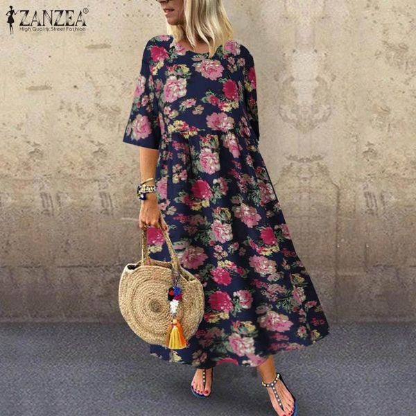 casual dresses zanzea women vintage floral printed sundress summer half sleeve cotton linen dress ladies party beach long vestido plus size, Black;gray
casual dresses zanzea women vintage floral printed sundress summer half sleeve cotton linen dress ladies party beach long vestido plus size, Black;gray