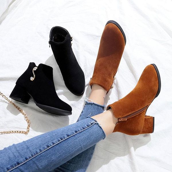boots fashion black ankle women autumn suede thick high heels zipper party dress ladies shoes botas de mujer
boots fashion black ankle women autumn suede thick high heels zipper party dress ladies shoes botas de mujer
