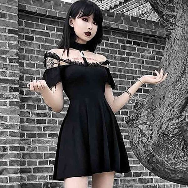 casual dresses gothic black women halter collar short sleeve lace slim dress goth off shoulder spaghetti straps party mini pleated ole6, Black;gray
casual dresses gothic black women halter collar short sleeve lace slim dress goth off shoulder spaghetti straps party mini pleated ole6, Black;gray