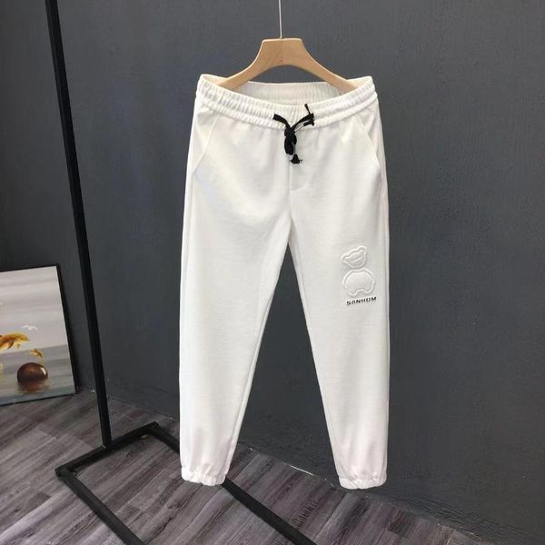 men's pants in the spring and autumn with nine minutes of white beam foot trousers loose movement who bear trend, Black
men's pants in the spring and autumn with nine minutes of white beam foot trousers loose movement who bear trend, Black