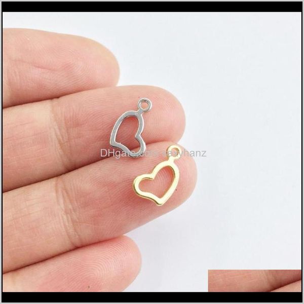 

findings & components drop delivery 2021 eruifa 20pcs mini 6*8mm heart coin charms wholesell necklace,earring bracelet jewelry diy handmade, Bronze;silver