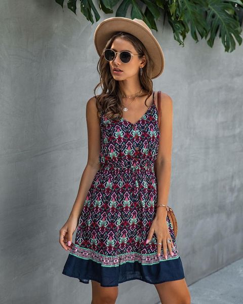 casual dresses 2021 summer boho women sling dress floral print elastic band waist design backless sleeveless cozy short, Black;gray
casual dresses 2021 summer boho women sling dress floral print elastic band waist design backless sleeveless cozy short, Black;gray