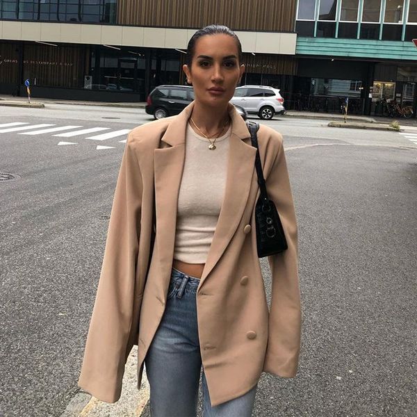 women's suits & blazers france fashion mid length blazer women solid colors double breasted commute suit 2021 spring autumn street indi, White;black
women's suits & blazers france fashion mid length blazer women solid colors double breasted commute suit 2021 spring autumn street indi, White;black