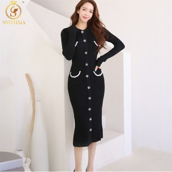 hma autumn winter korean temperament slim mid-length knitted dress ladies diamond button black sweater 211220, Black;gray
hma autumn winter korean temperament slim mid-length knitted dress ladies diamond button black sweater 211220, Black;gray