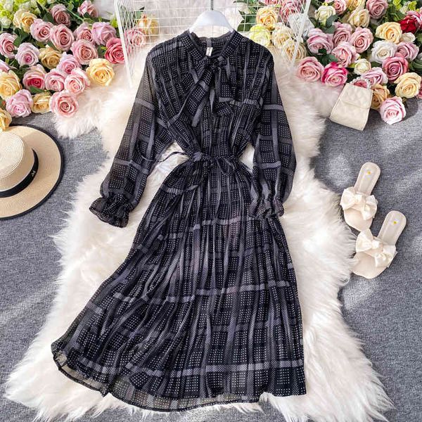 casual dresses autumn fashion women chiffon fairy ladies full sleeves slim printed bow neck pleated a-line ht3c, Black;gray
casual dresses autumn fashion women chiffon fairy ladies full sleeves slim printed bow neck pleated a-line ht3c, Black;gray