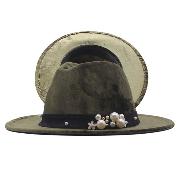 women's wide brim jazz hats golden velvet wool pleuche hat with shinning chains pearls pu leather belt for gentleman and lady church we, Blue;gray
women's wide brim jazz hats golden velvet wool pleuche hat with shinning chains pearls pu leather belt for gentleman and lady church we, Blue;gray