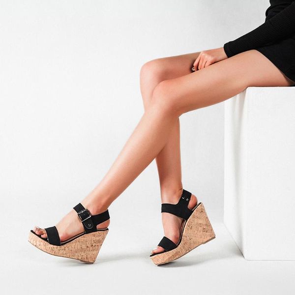 shoes women sandals wedges women's platform casual ankle buckle strap open toe summer zapatos de mujer, Black
shoes women sandals wedges women's platform casual ankle buckle strap open toe summer zapatos de mujer, Black