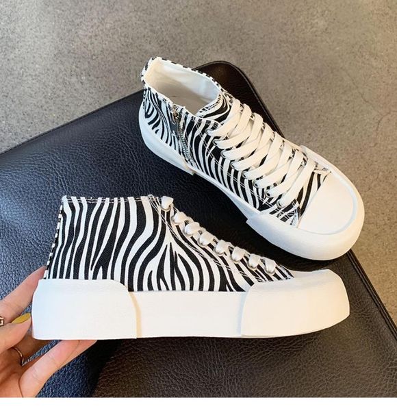 boots canvas shoes women ankle high-cut sneakers basketball zebra platform skate sport training casual, Black
boots canvas shoes women ankle high-cut sneakers basketball zebra platform skate sport training casual, Black