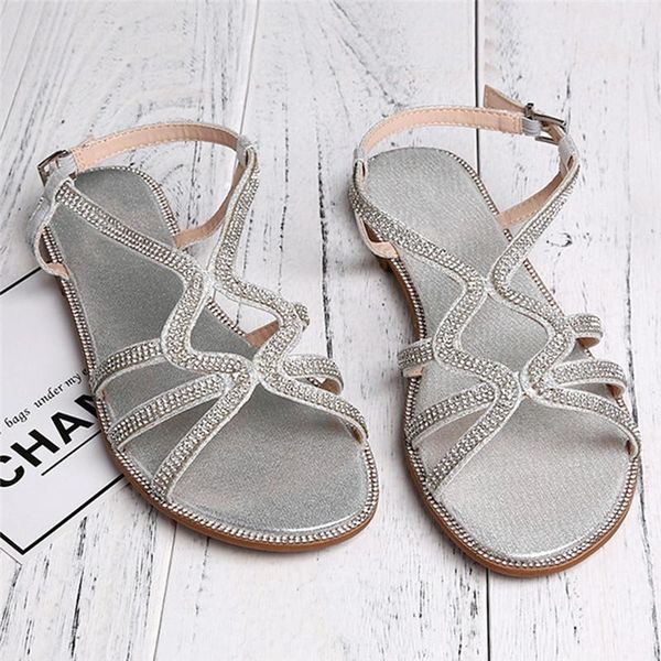 womens sandals summer ladies elegant crystal pure color buckles flat heel roman shoes sandalia feminina, Black
womens sandals summer ladies elegant crystal pure color buckles flat heel roman shoes sandalia feminina, Black