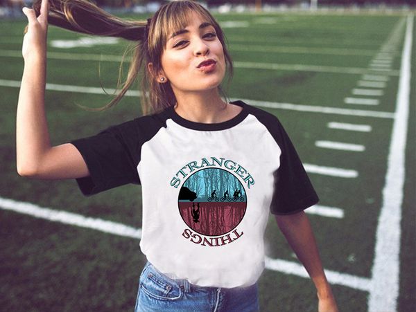 fashion t-shirts strange story stronger things peripheral printing men's and women's raglan, White
fashion t-shirts strange story stronger things peripheral printing men's and women's raglan, White