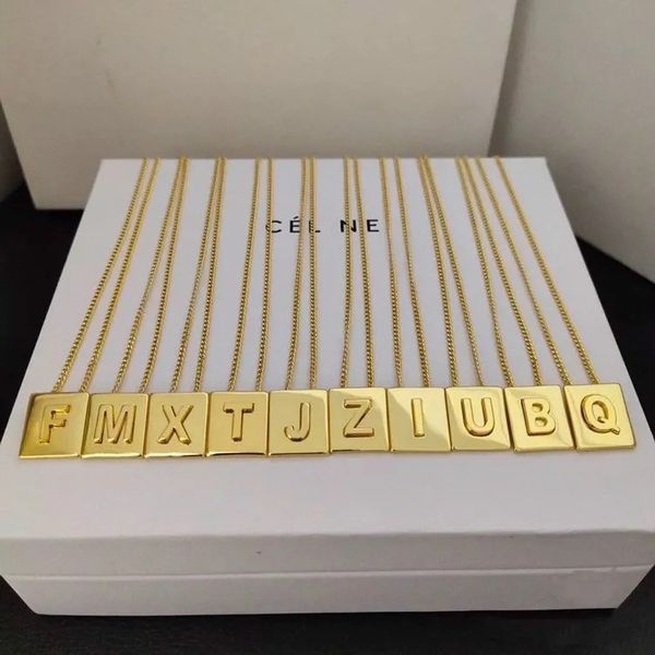 2021 luxury designer jewelry light luxury plated 18k square letter necklace women's indifference english brand pendant clavicle chain, Silver
2021 luxury designer jewelry light luxury plated 18k square letter necklace women's indifference english brand pendant clavicle chain, Silver