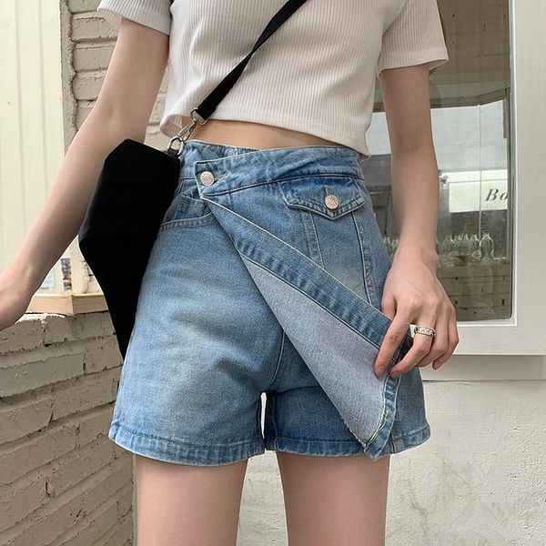 women's shorts zhisilao 2021 women vintage irregular blue denim skirts ladies summer straight high waist jeans, White;black
women's shorts zhisilao 2021 women vintage irregular blue denim skirts ladies summer straight high waist jeans, White;black